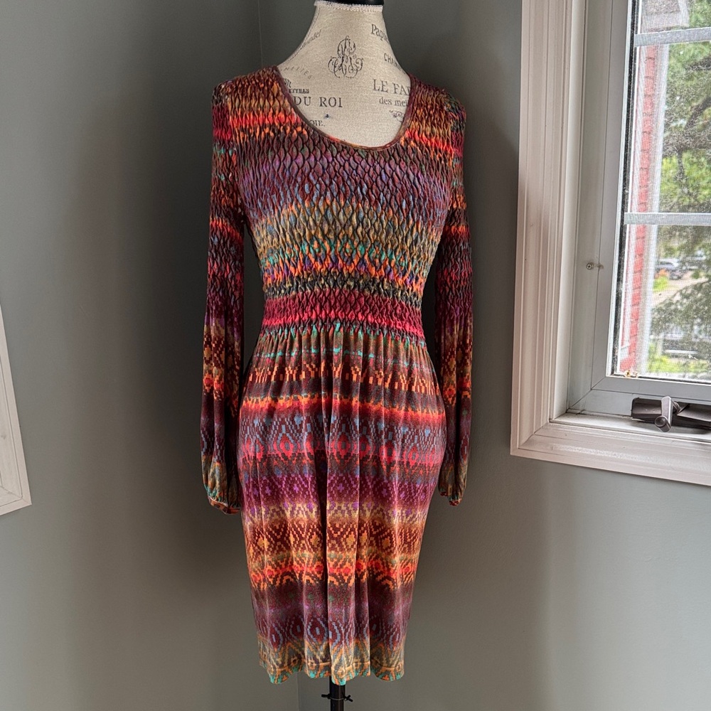 Angie Aztec southwestern print sweater‎ knit dress NWOT Size S/M